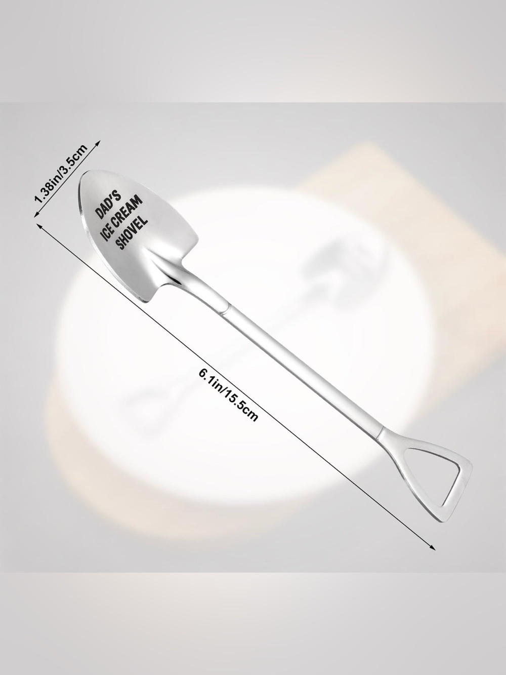 Engraved Stainless 'Dad's Ice Cream Shovel' Spoon - Silver NWT